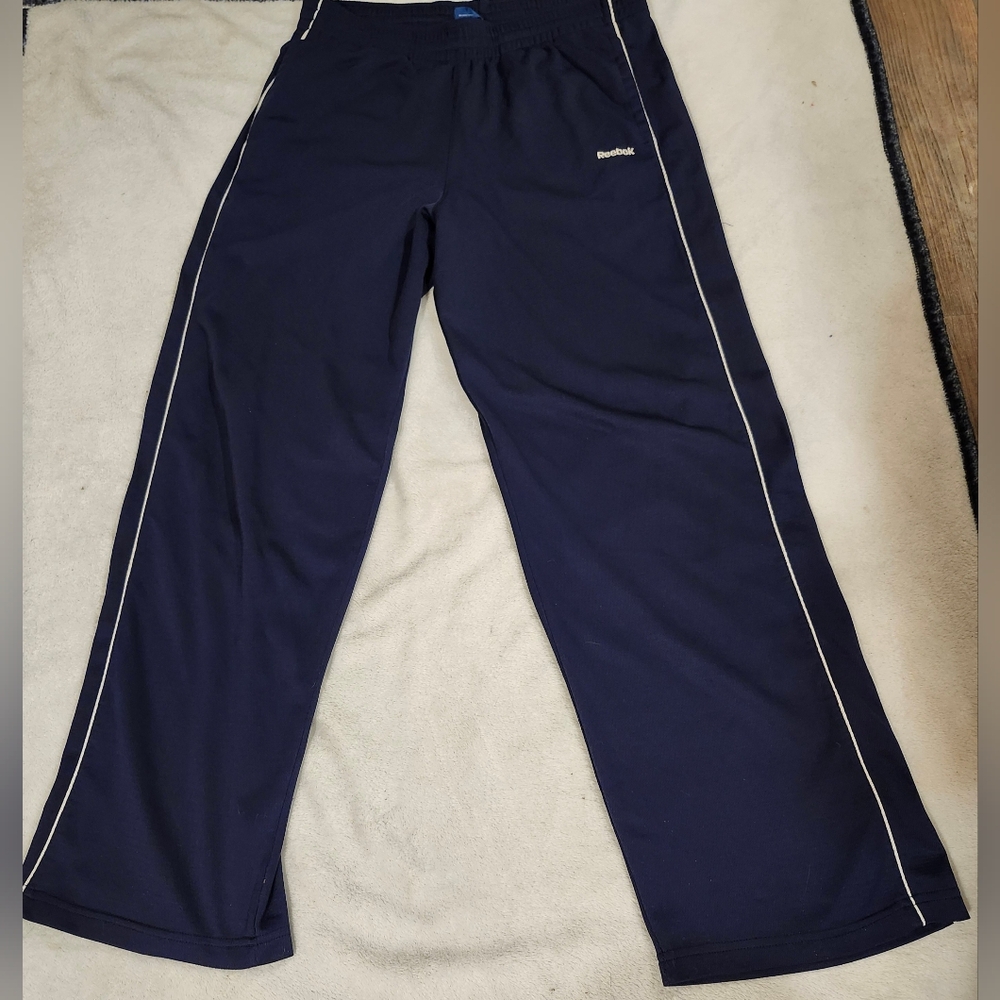 Mens Sz S 2012 Reebok Blue Wide Leg Track Pants in Near Immaculate Condition